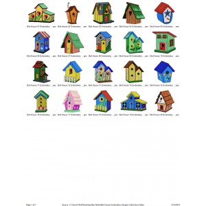 Package Bird House Embroidery Designs
